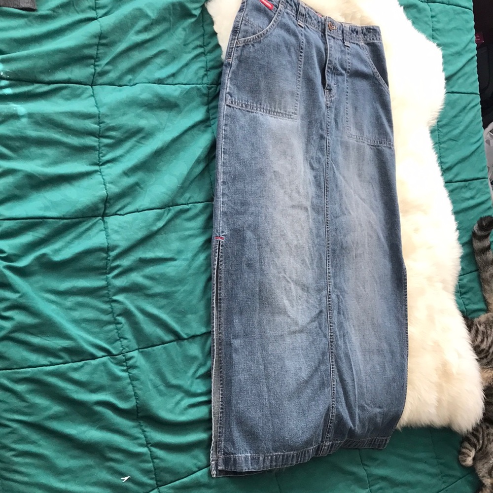 Denim maxi skirt